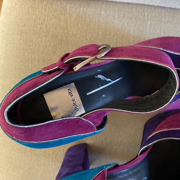 Dolce Vita Purple and Teal Platform Heels - Picture 7 of 13